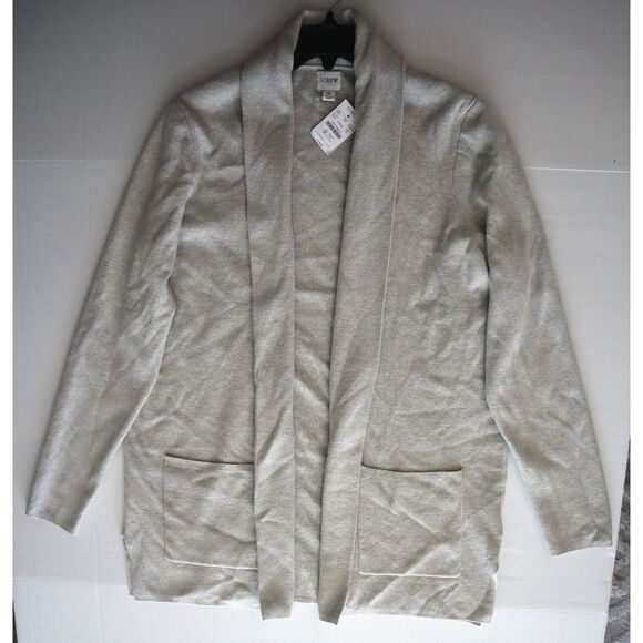 J. Crew BA866 Women's Sz Medium Light Gray Heather Chelsea Sweater Blazer - Picture 6 of 8